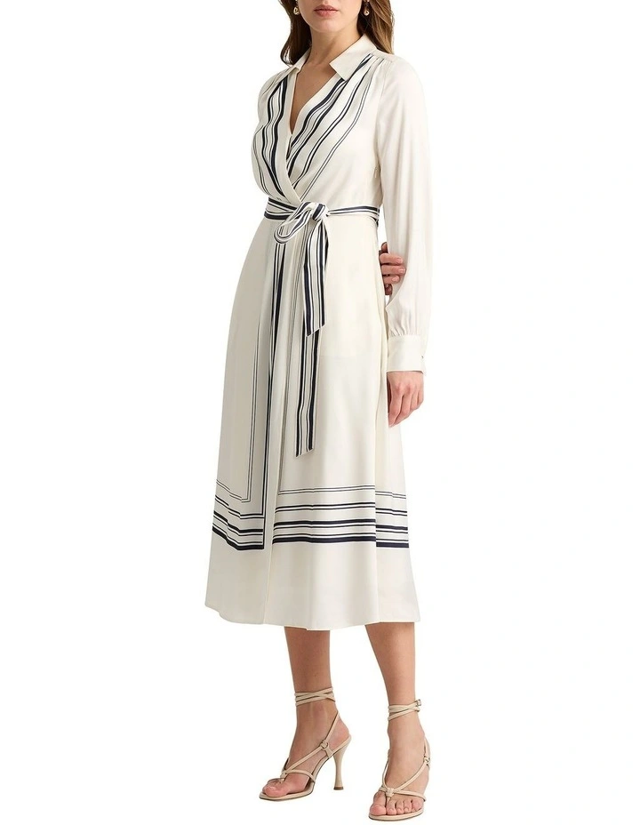 Astrid Geometric Dress in Navy/Ivory image 3