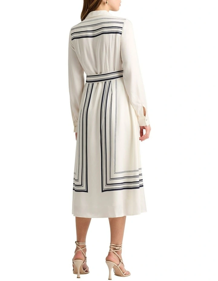 Astrid Geometric Dress in Navy/Ivory image 4