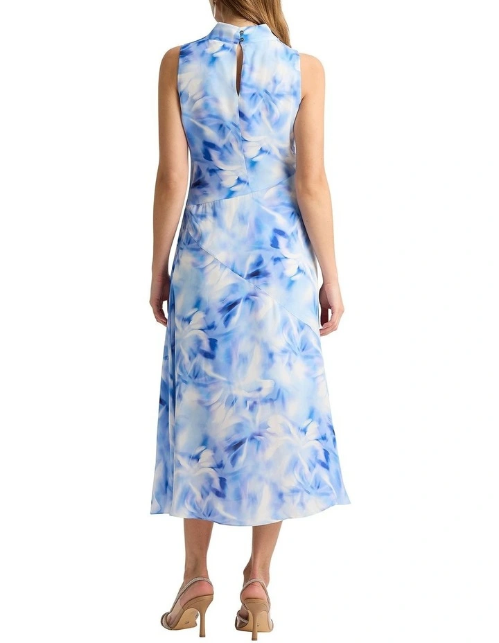 Tobias Silk Dress in Blue Multi image 4