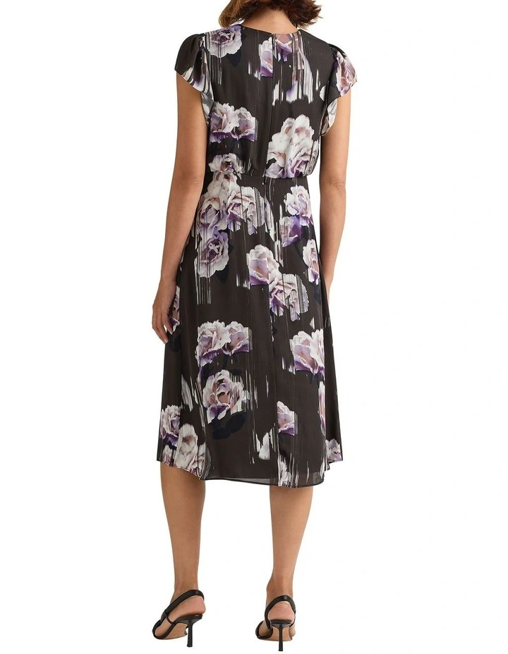 Bloom Silk Dress in Charcoal Multi image 2
