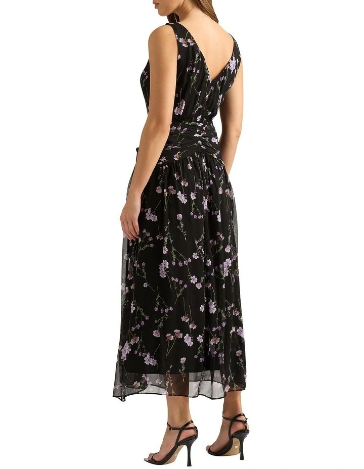 Gretel Silk Maxi Dress in Black Multi image 2