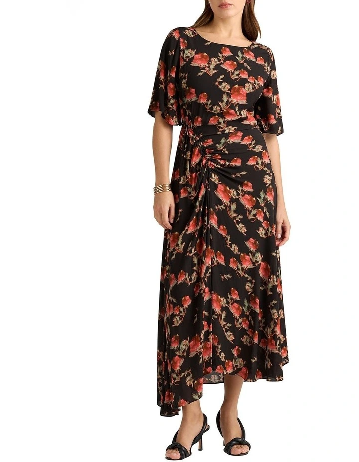 Tanny Viscose Dress in Black Multi image 1
