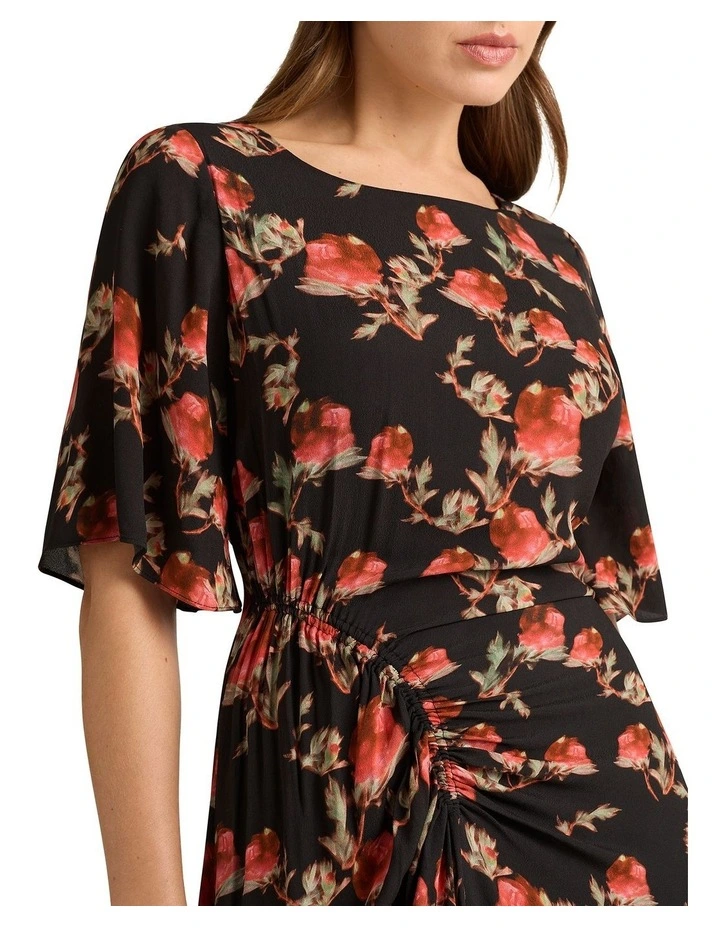 Tanny Viscose Dress in Black Multi image 2