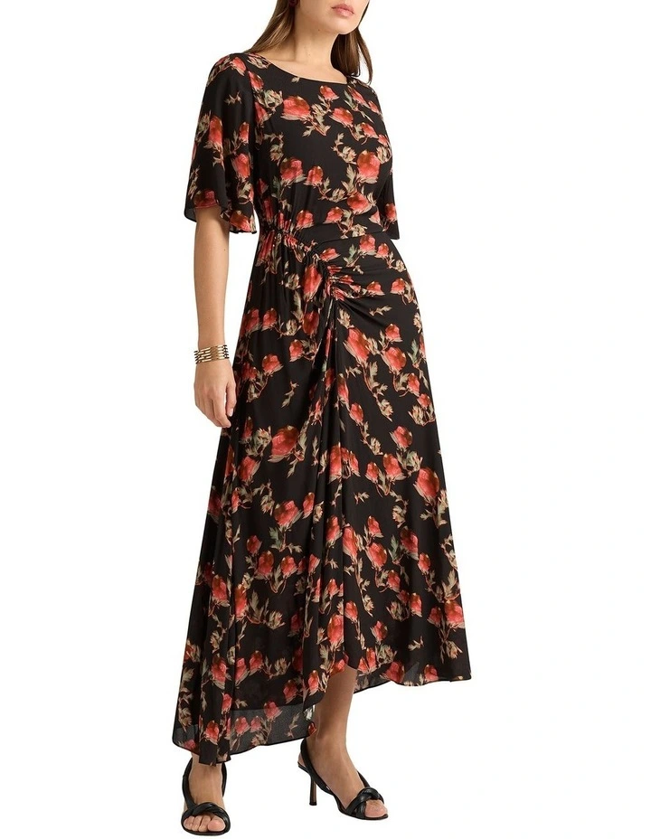 Tanny Viscose Dress in Black Multi image 3