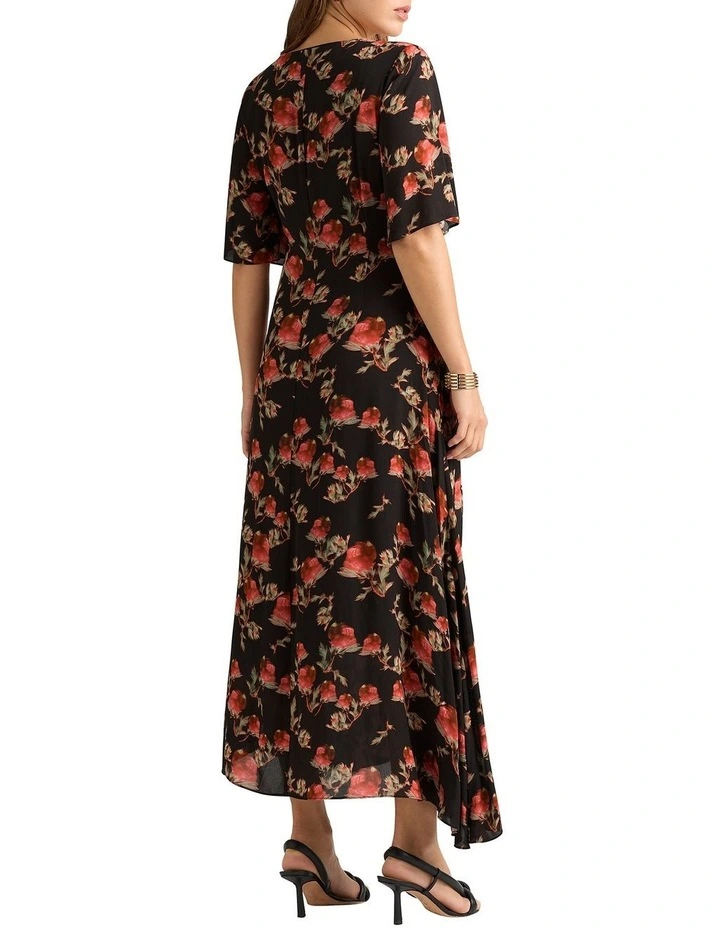 Tanny Viscose Dress in Black Multi image 4