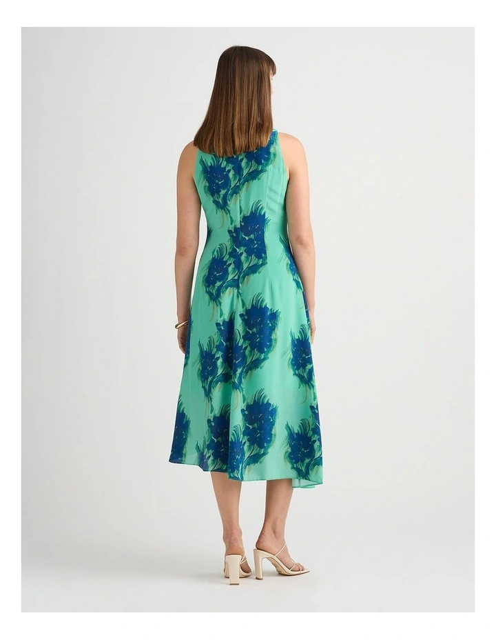 Cara Silk Dress in Seafoam Multi image 3