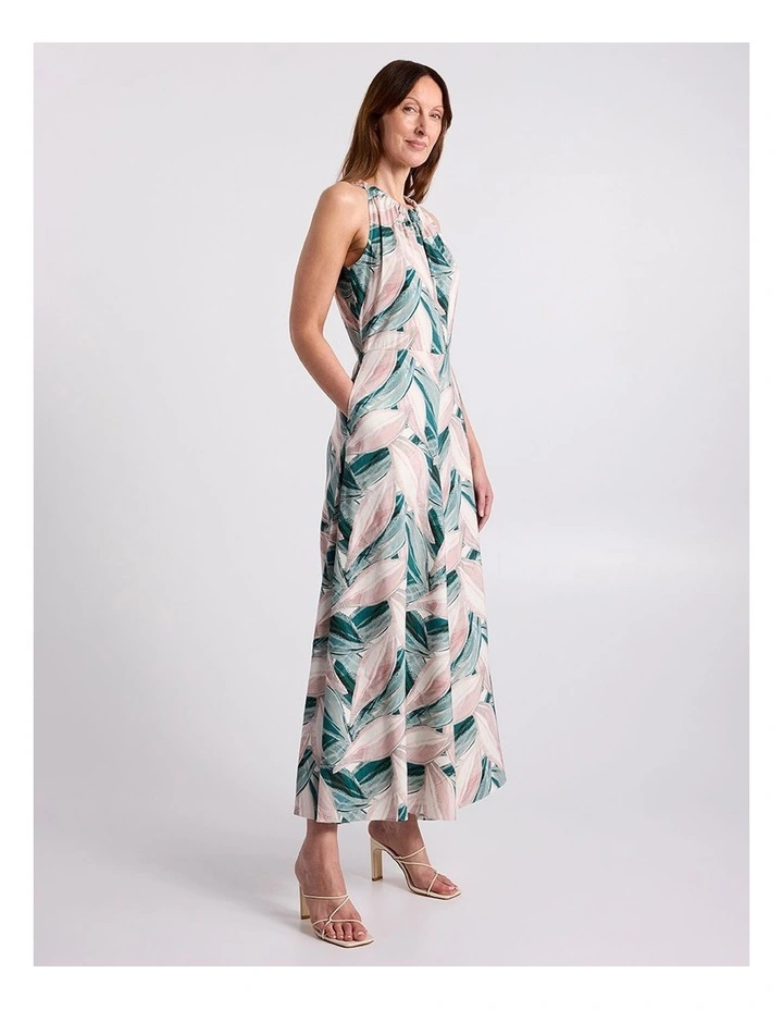 Cyrus Linen Blend Dress in Green Multi image 1