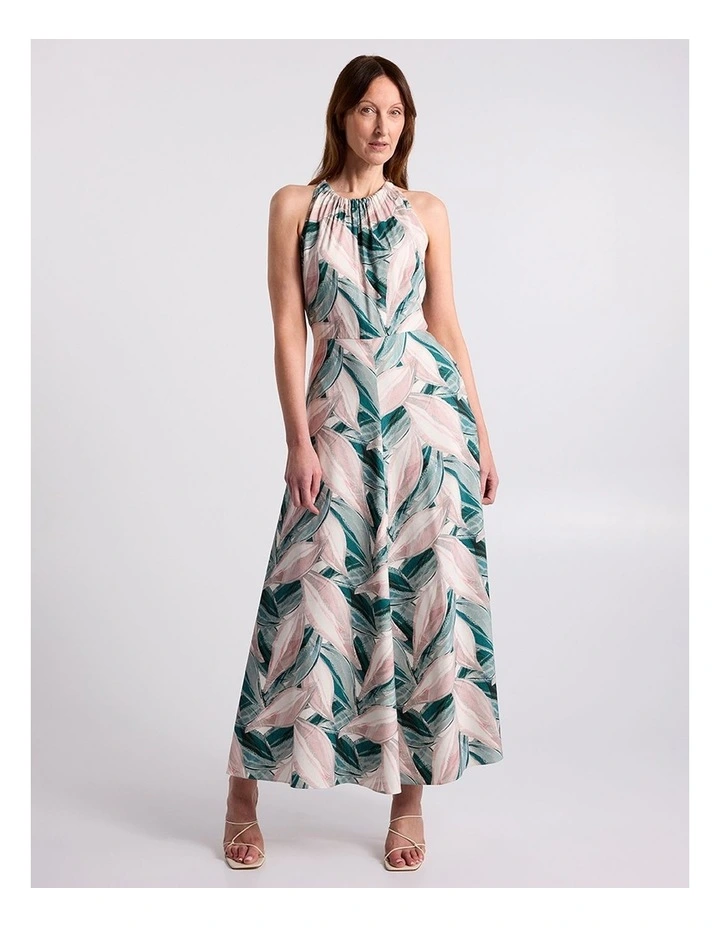 Cyrus Linen Blend Dress in Green Multi image 2