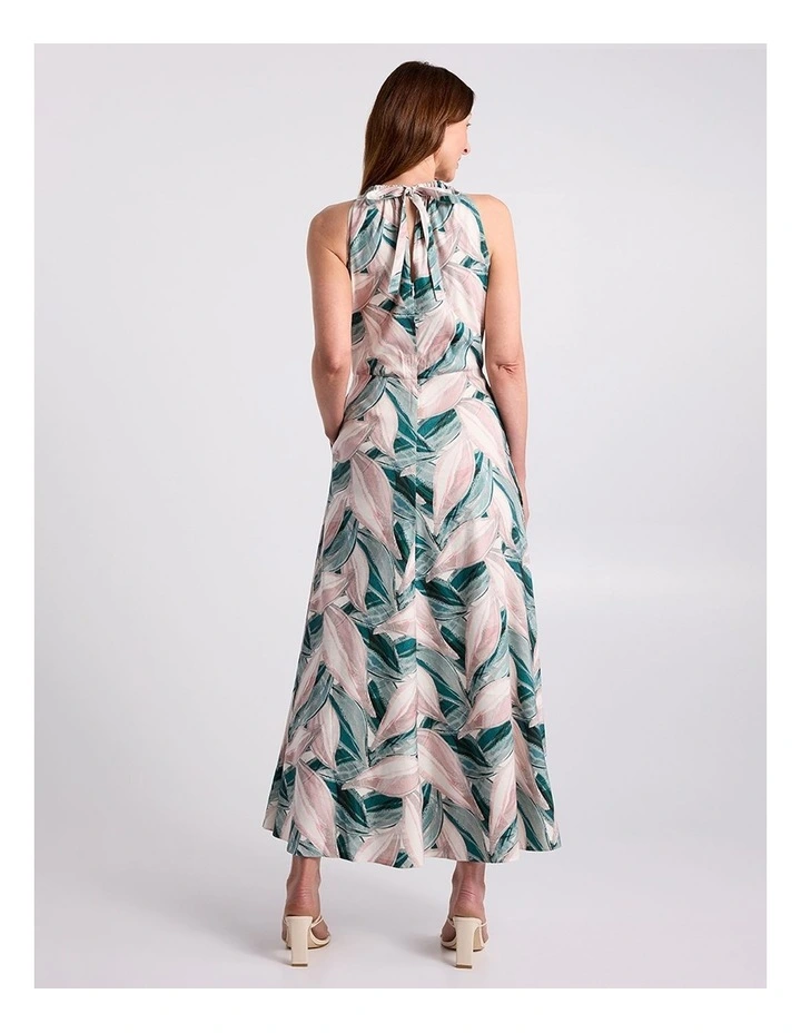Cyrus Linen Blend Dress in Green Multi image 4