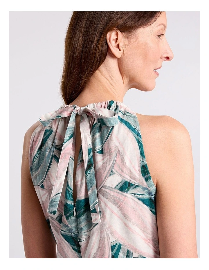 Cyrus Linen Blend Dress in Green Multi image 5