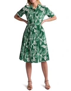 Summayya Shirt Dress in Green Multi