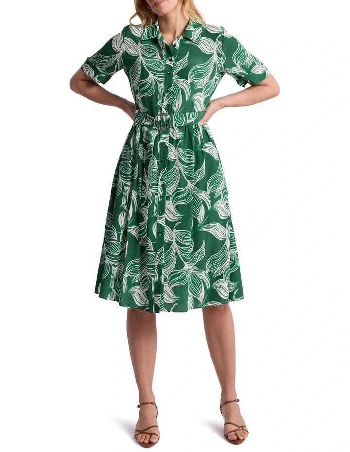 Summayya Shirt Dress in Green Multi image 1