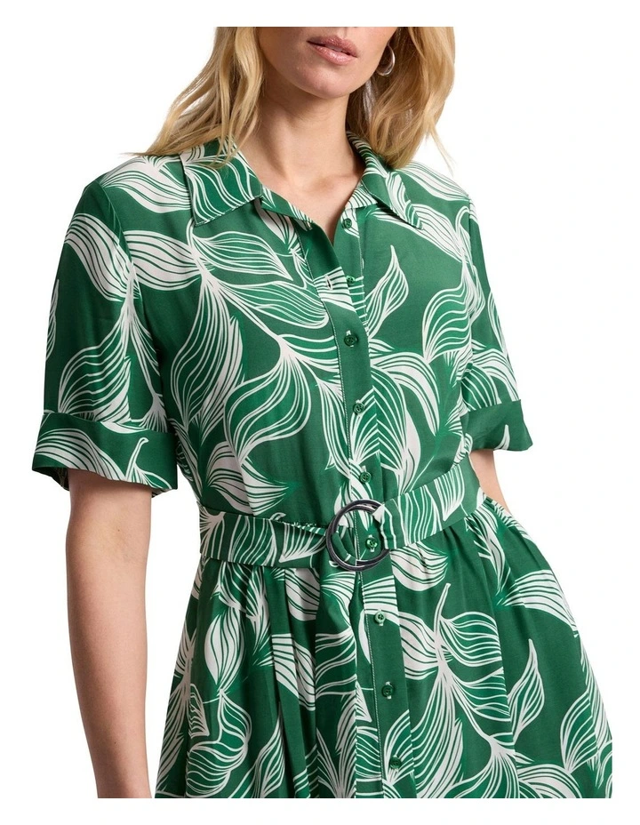 Summayya Shirt Dress in Green Multi image 3