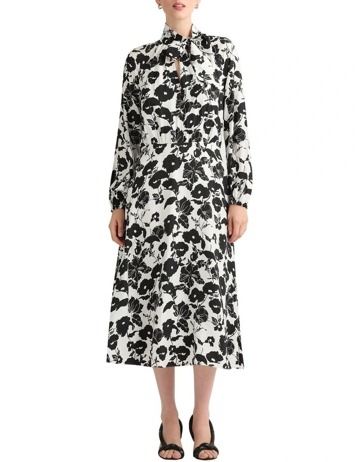 Rosalind Midi Dress in Black Multi image 1