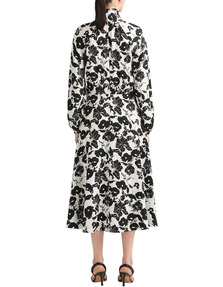 Rosalind Midi Dress in Black Multi image 2