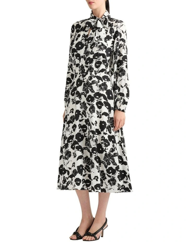 Rosalind Midi Dress in Black Multi image 3