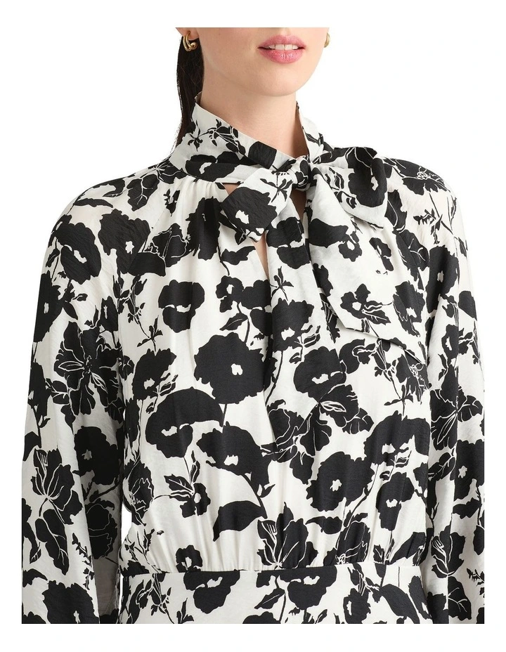 Rosalind Midi Dress in Black Multi image 4