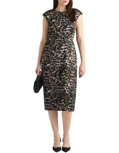 Clara Satin Dress in Black Multi