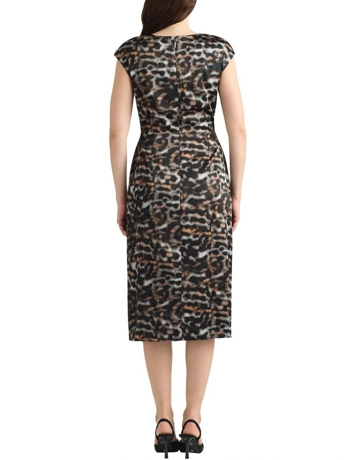 Clara Satin Dress in Black Multi image 2