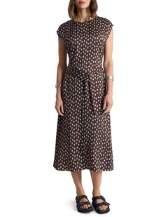 Maika Viscose Dress in Brown Multi