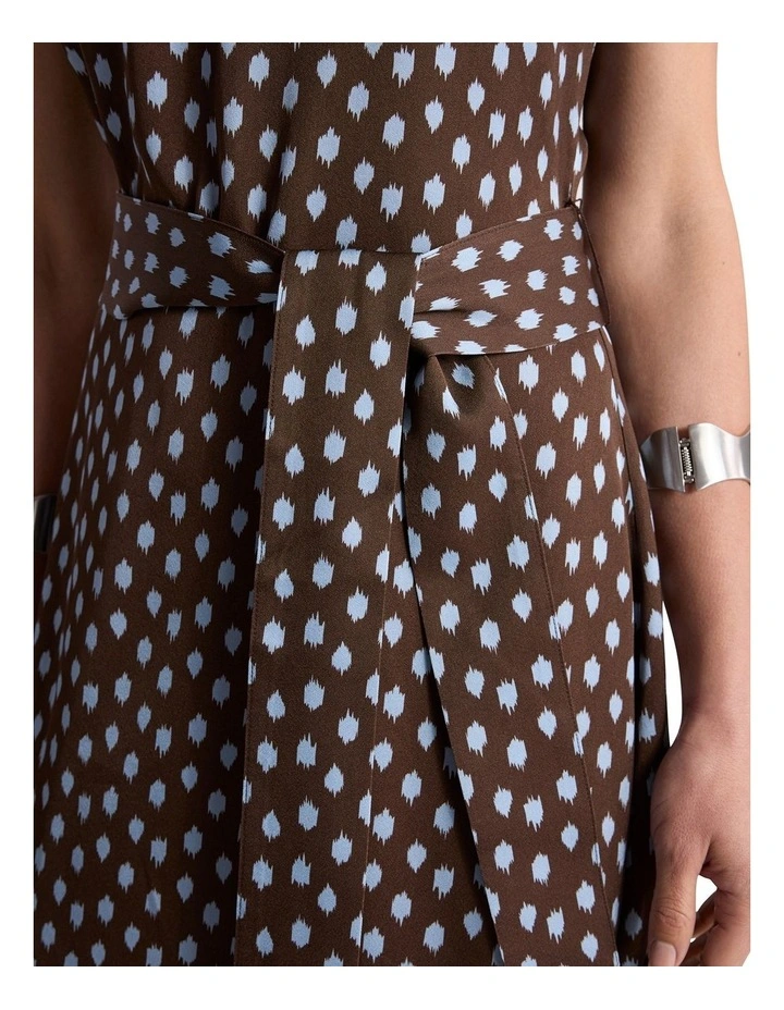 Maika Viscose Dress in Brown Multi image 2