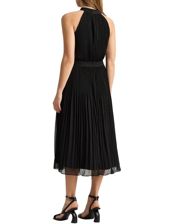 Lisette Pleated Dress in Black image 2