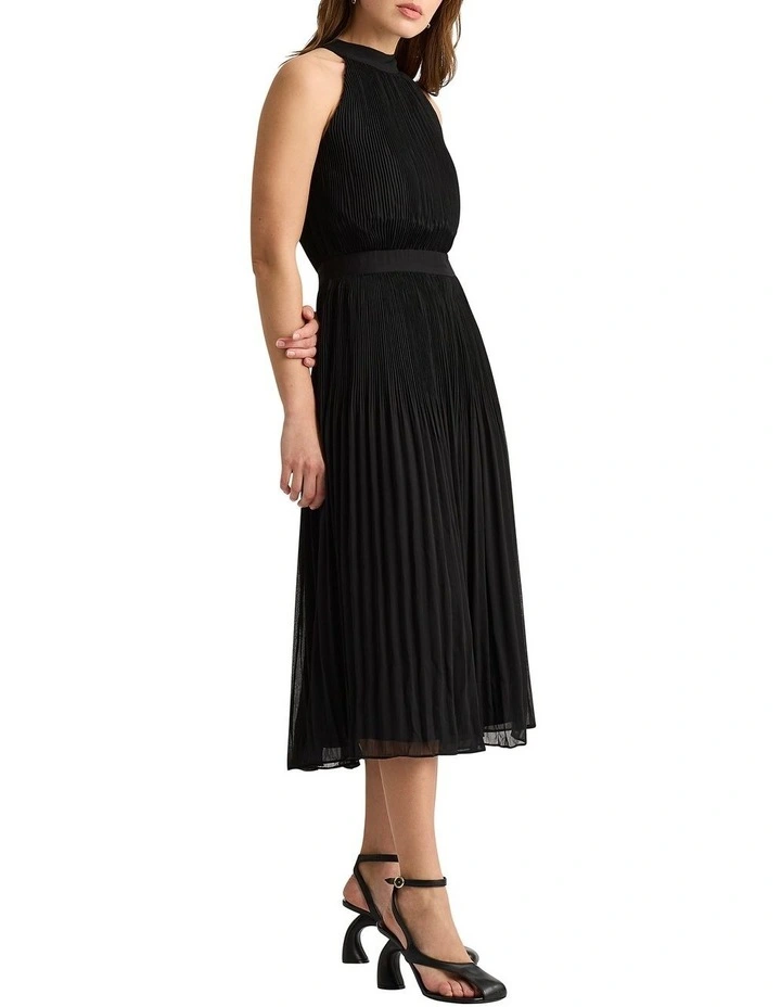 Lisette Pleated Dress in Black image 3