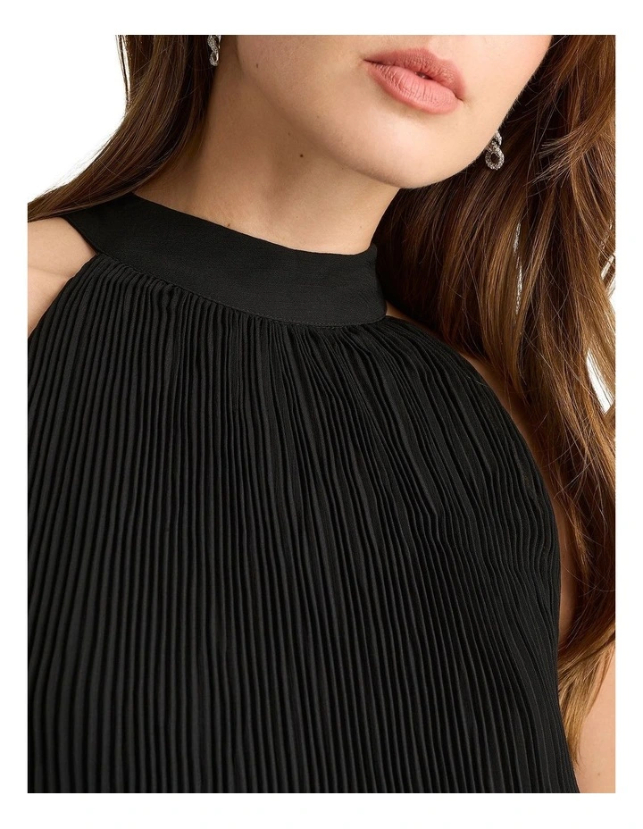 Lisette Pleated Dress in Black image 4