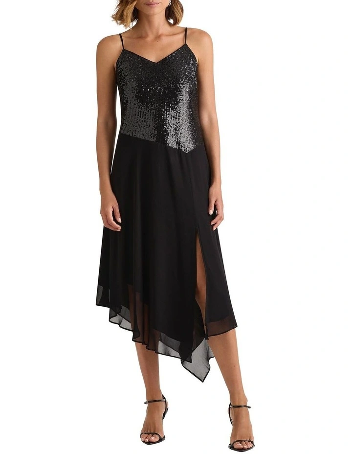 Audrey Sequin Dress in Black image 1