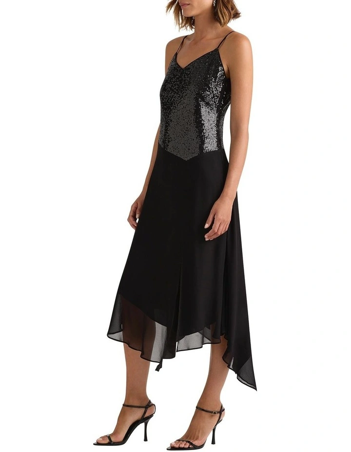 Audrey Sequin Dress in Black image 3