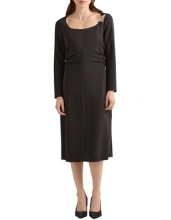 Chia Crepe Dress in Black