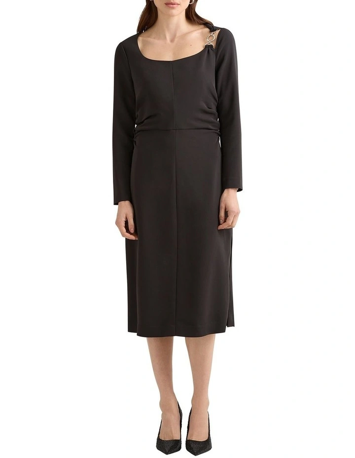 Chia Crepe Dress in Black image 1