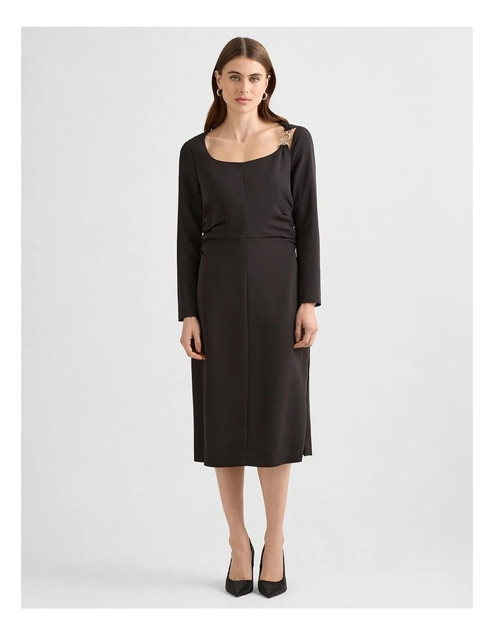 Chia Crepe Dress in Black image 2