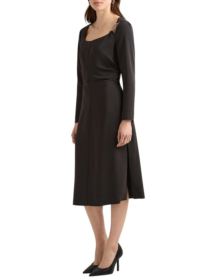 Chia Crepe Dress in Black image 3