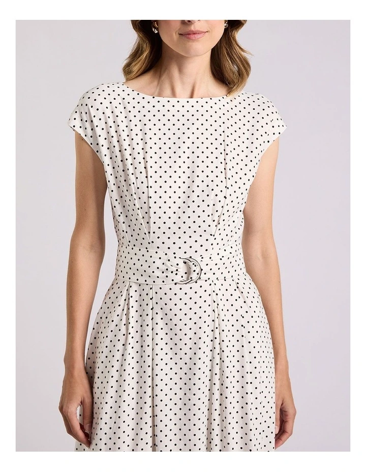 Sundara Linen Blend Dress in Black Spot image 3