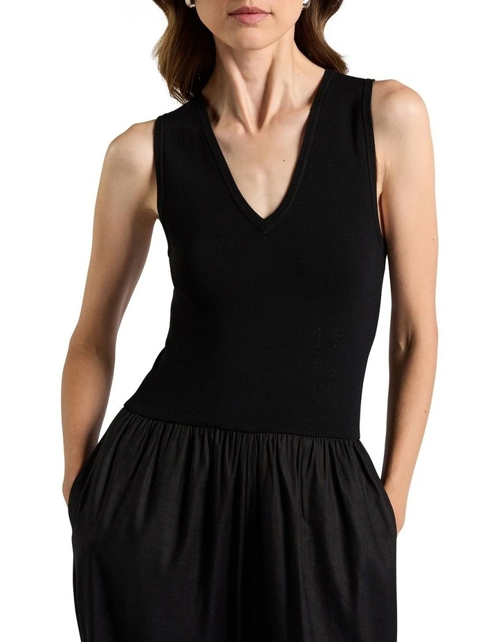 Carla Mix Media Jumpsuit in Black image 2