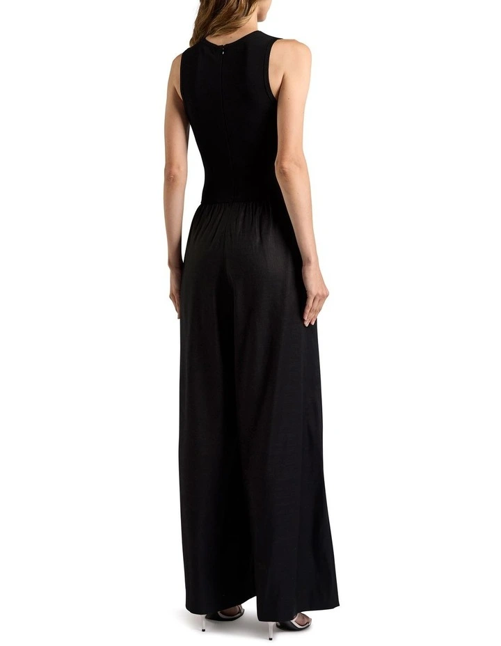 Carla Mix Media Jumpsuit in Black image 3