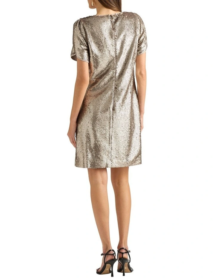 Inez Sequin Mini Dress in Gilver image 2