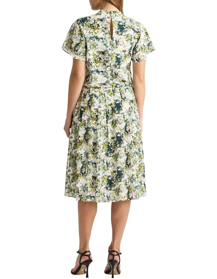 Mirabel Silk Dress in Ivory Multi image 4