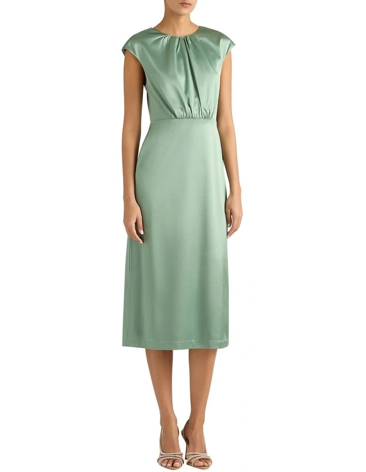 Amare Satin Dress in Eucalyptus image 2