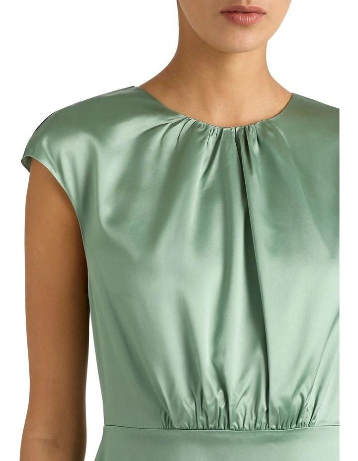 Amare Satin Dress in Eucalyptus image 3