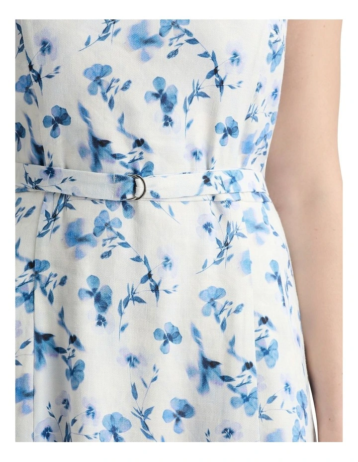 Birdie Linen Dress in Ivory Multi image 3