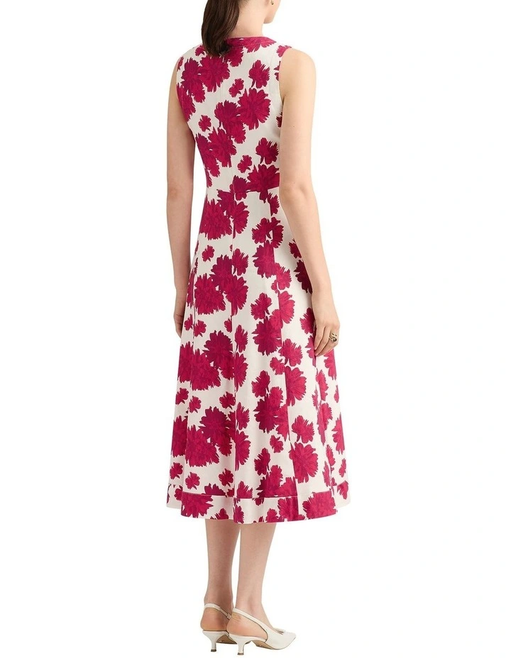 Soraya Linen Blend Dress in White Multi image 2