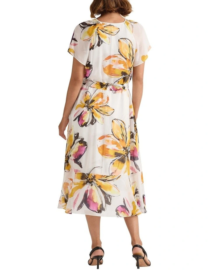 Aramenta Viscose Dress in Ivory Multi image 2