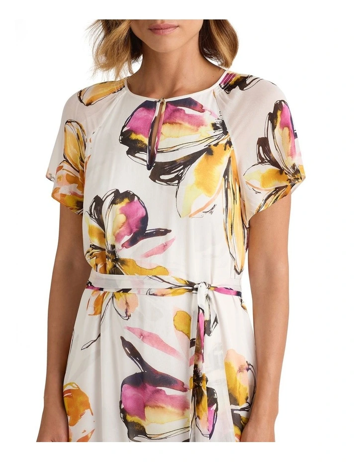 Aramenta Viscose Dress in Ivory Multi image 4