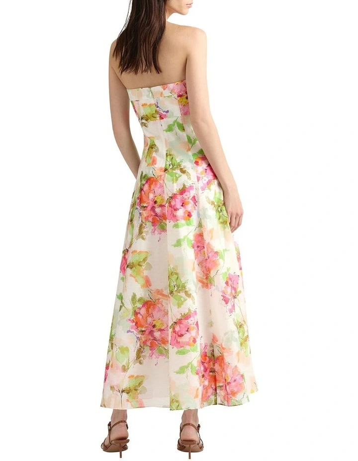 Sunlee Strapless Dress in Ivory Multi image 2