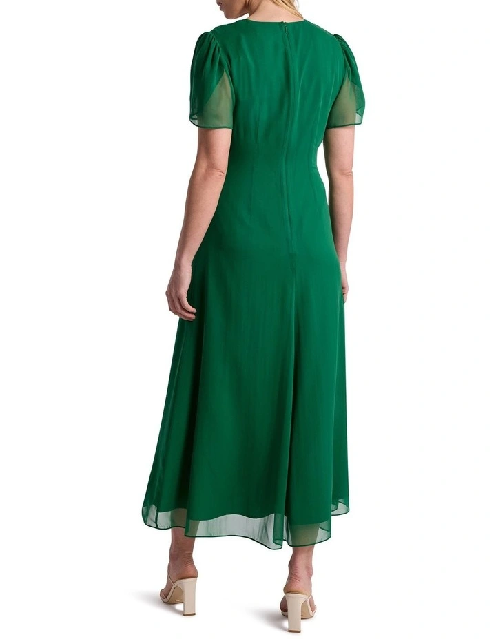 Yvette Silk Dress in Verdite Green image 3