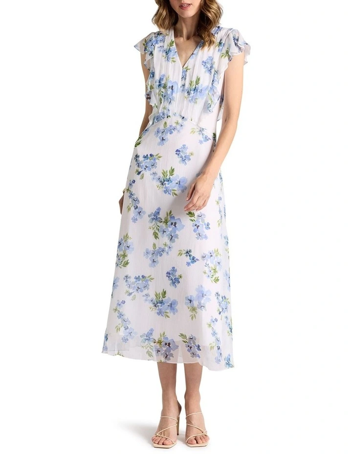 Jacinda Silk Dress in Ivory Multi image 1