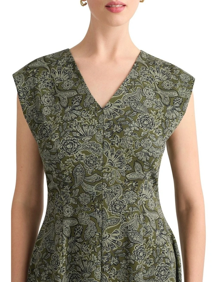 Noella Ponte Dress in Olio Multi image 3