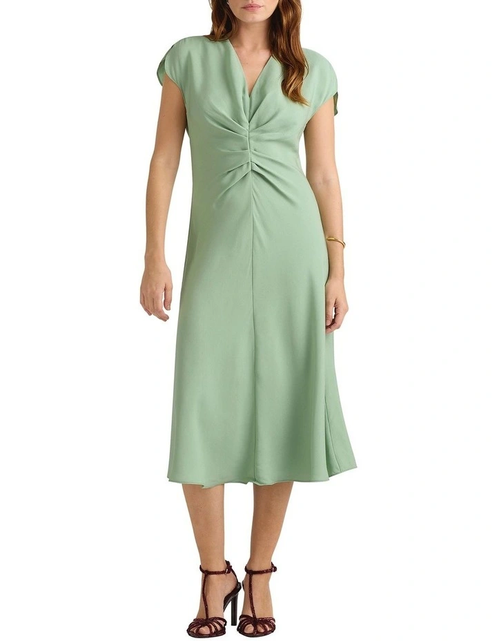 Bronte Crepe Midi Dress in Lichen image 4
